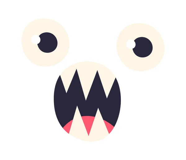 Roliga Monster Ansikte Vektor Illustration — Stock vektor