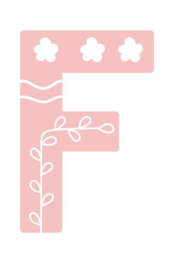 El Çizimi Alfabe F Harf Vektörü İllüstrasyonu