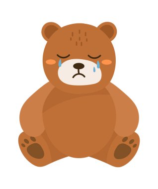 Ağlayan Ayı Vektör İllüstrasyonu