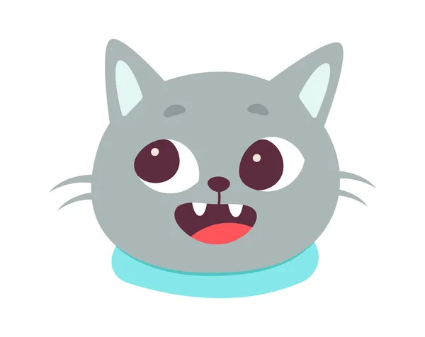 Happy Cat Face Vector Illustration — Stockvektor