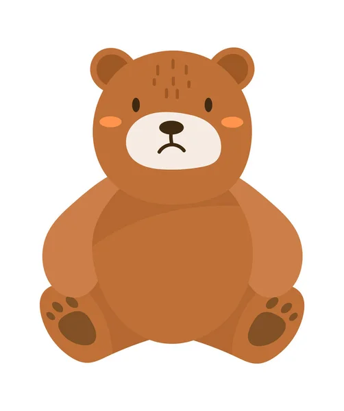 Tecknad Sitting Bear Vector Illustration — Stock vektor