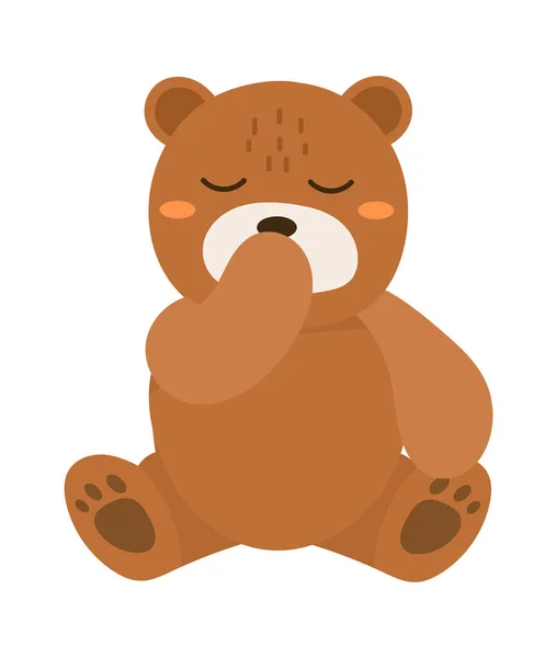 Cartoon Sitting Bear Vector Illustration — Stock Vector