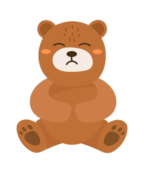 Tecknad Sitting Bear Vector Illustration — Stock vektor