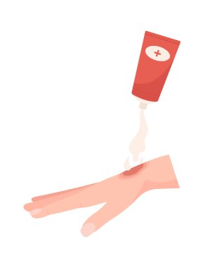 İlk Yardım Tıbbi Krem Vektörü İllüstrasyonu