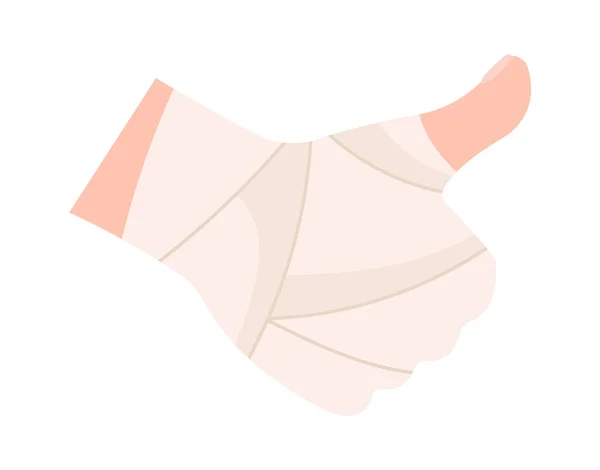 Första Hjälpen Bandage Hand Vektor Illustration — Stock vektor