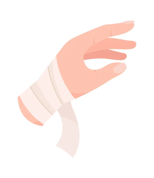First Aid Bandaged Hand Vector Illustration — Stock Vector