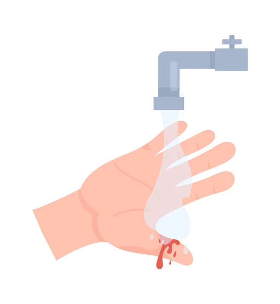 Washing Injured Hand Vector Illustration — Stock Vector