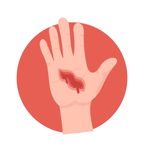 Μεγάλη Και Βαθιά Χέρι Τραυματισμός Διανυσματική Απεικόνιση — Διανυσματικό Αρχείο