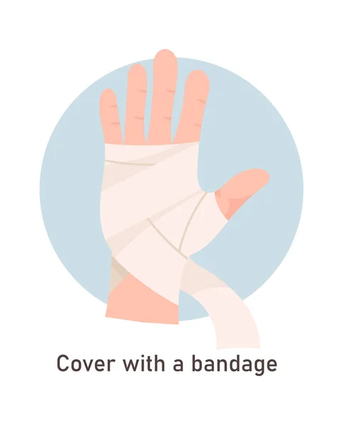 Sår Första Hjälpen Med Bandage Vector Illustration — Stock vektor