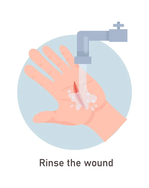 Wounds Emergency Aid Water Vector Illustration — 图库矢量图片