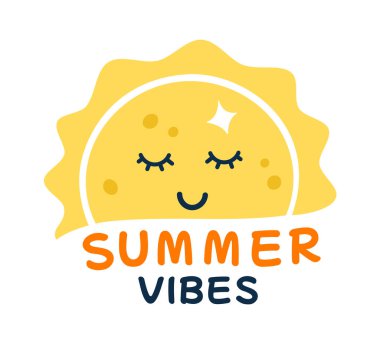 Yaz Titreşimleri Güneş Rozet Vektörü İllüstrasyonu