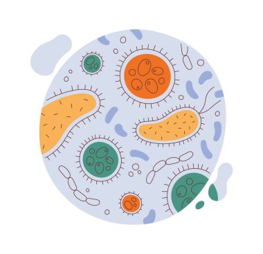 Virüsler Sağlık Riskleri Vektör İllüstrasyonu