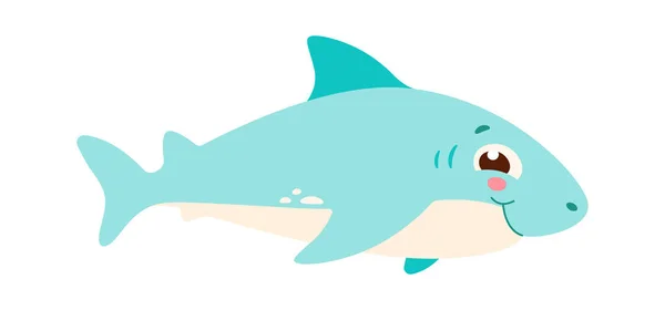 Köpekbalığı Deniz Karakteri Vektör Llüstrasyonu — Stok Vektör