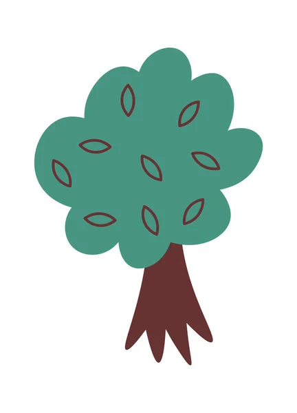 Blooming Tree Plant Vector Illustration — Vector de stoc