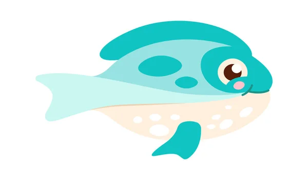 Illustrazione Vettoriale Del Personaggio Del Pesce Marino — Vettoriale Stock