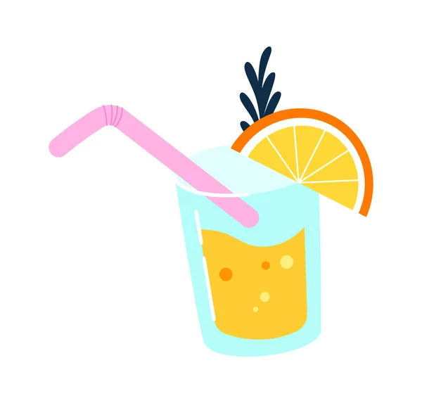 Limon Vektörü Llüstrasyonuyla Kokteyl — Stok Vektör