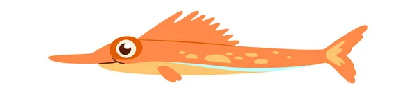 Ilustrasi Karakter Ikan Laut Vektor - Stok Vektor
