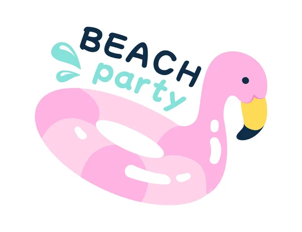 Opblaasbare Unicorn Beach Badge Vector Illustratie — Stockvector