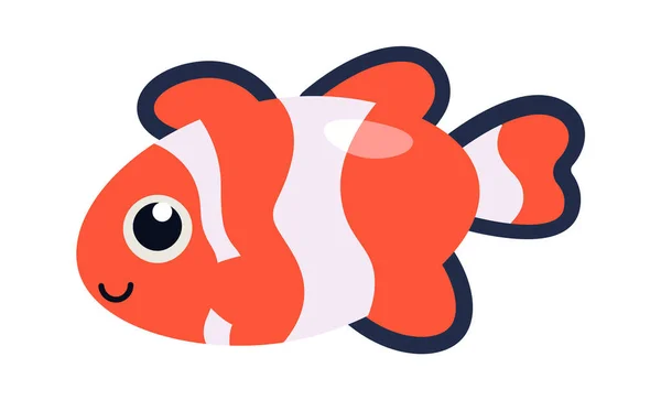 Marine Fish Character Vector Illustration — Stock Vector