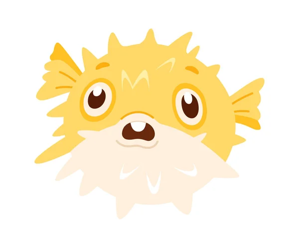 Porcupinefish Sea Character Vector Illustration — Stock Vector