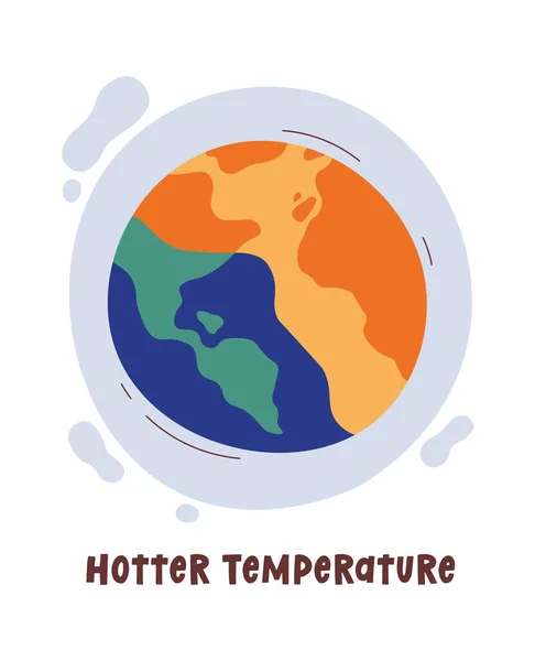 Heißere Temperatur Klimaproblem Vektor Illustration — Stockvektor