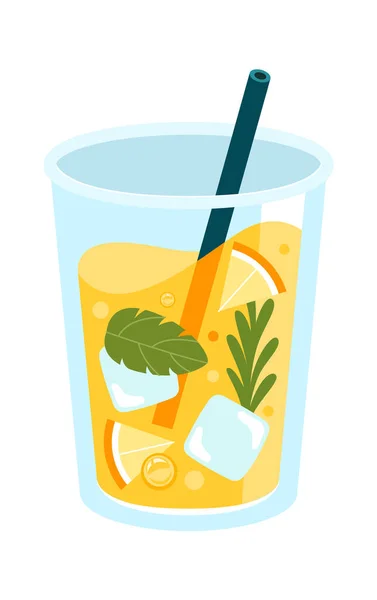 Verre Cocktail Citron Illustration Vectorielle — Image vectorielle