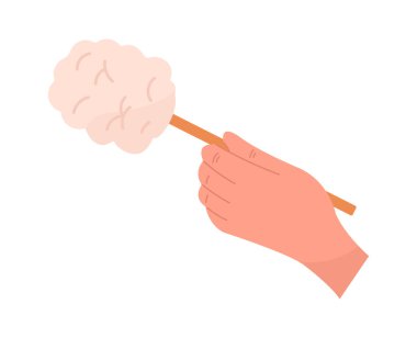 Toz Fırçası Vektörüyle El İllüstrasyonu