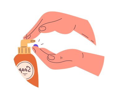 Sabun vektörü illüstrasyonuyla el yıkama