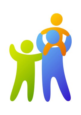 Baba çocuk simge vektör çizim ile