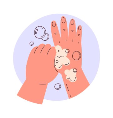 Başparmakları Ovala Hijyen Rozet Vektörü İllüstrasyonu