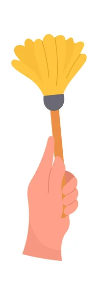 Hand Mit Staubpinsel Vektor Illustration — Stockvektor