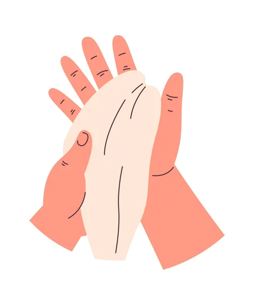 Limpando Mãos Com Uma Ilustração Vetor Toalha — Vetor de Stock