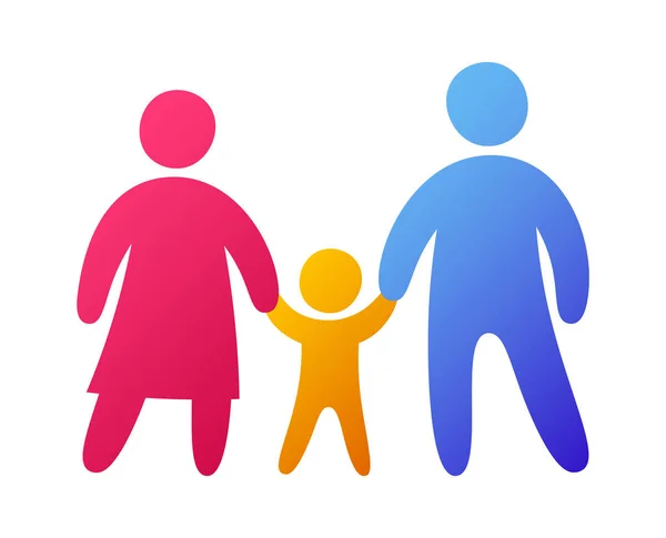Happy Family Icon Vector Illustration — Stock Vector