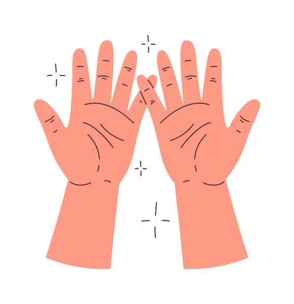 Ilustração Vetor Das Mãos Limpas Humanas — Vetor de Stock