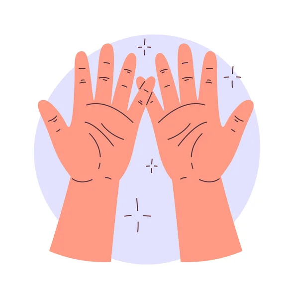 Illustration Vectorielle Insigne Mains Propres Humaines — Image vectorielle