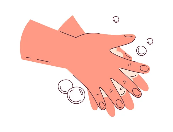 Mycie Rąk Wektorem Mydła Ilustracja — Wektor stockowy