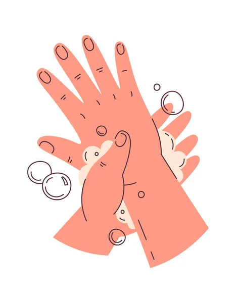 Laver Les Mains Avec Illustration Vectorielle Savon — Image vectorielle