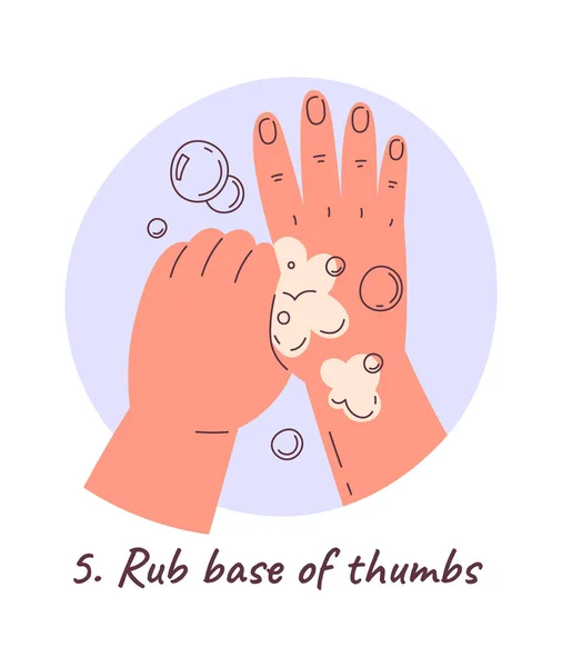 Rub Base Thumbs Hygiene Badge Vector Illustration — Stock Vector
