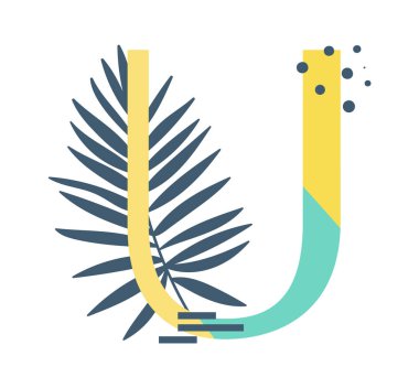 Yaz Alfabesi U Harf Vektörü İllüstrasyonu