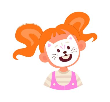 Kedi Boyama Maskesi Gösterimi Olan Kız