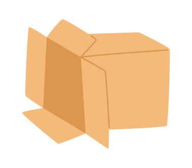 karton kutu vektör çizim açıldı