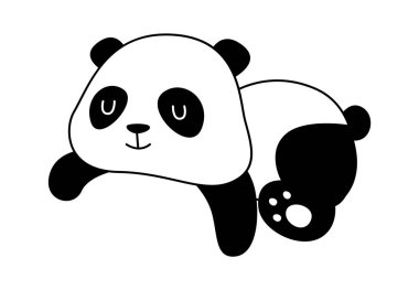 Rahatlatıcı Panda Hayvan Vektörü İllüstrasyonu