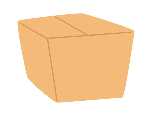 Caja Cartón Cerrada Vector Ilustración — Vector de stock