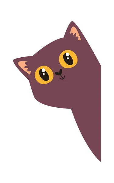 Peeking Cat Pet Vector Illustration — Stock Vector