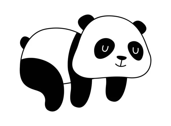 Relaxáló Panda Állat Vektor Illusztráció — Stock Vector