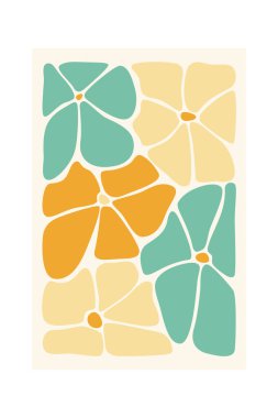 Soyut Daisy Çiçek Çerçeve Vektörü İllüstrasyonu