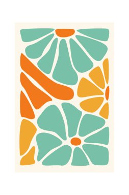 Soyut Daisy Çiçek Çerçeve Vektörü İllüstrasyonu