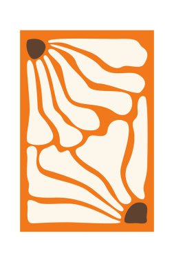 Soyut Daisy Çiçek Çerçeve Vektörü İllüstrasyonu