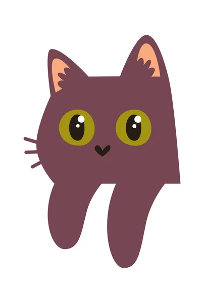 Peeking Cat Pet Vector Ilustración — Vector de stock