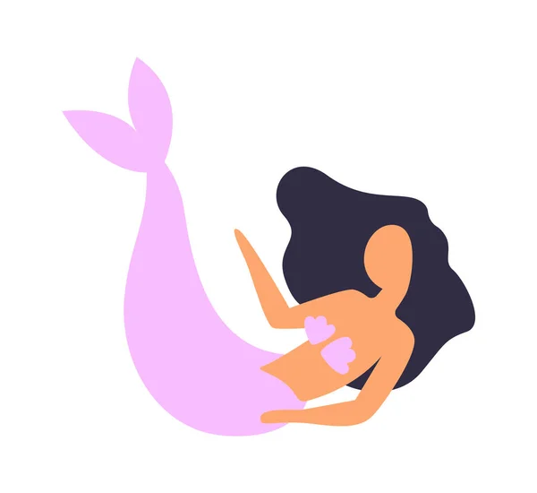 Fabulous Mermaid Character Vector Illustration — Stock Vector